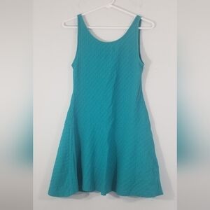 Metaphor Fit and Flare Mini Dress. Teal Blue. Flattering. Size Small.